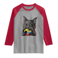 Ecuador Black Cat Soccer Game Day Raglan Shirt Cat Lover Gift