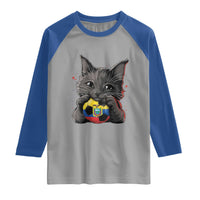 Ecuador Black Cat Soccer Game Day Raglan Shirt Cat Lover Gift