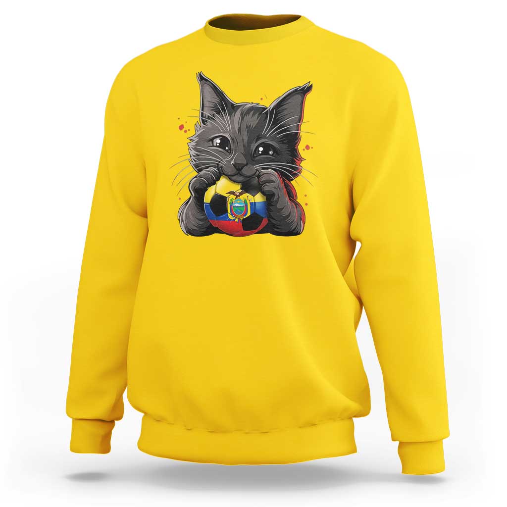 Ecuador Black Cat Soccer Game Day Sweatshirt Cat Lover Gift