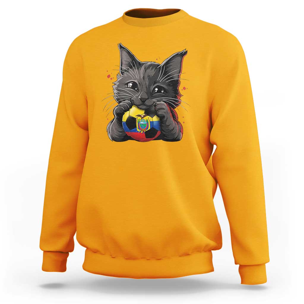 Ecuador Black Cat Soccer Game Day Sweatshirt Cat Lover Gift