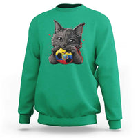Ecuador Black Cat Soccer Game Day Sweatshirt Cat Lover Gift