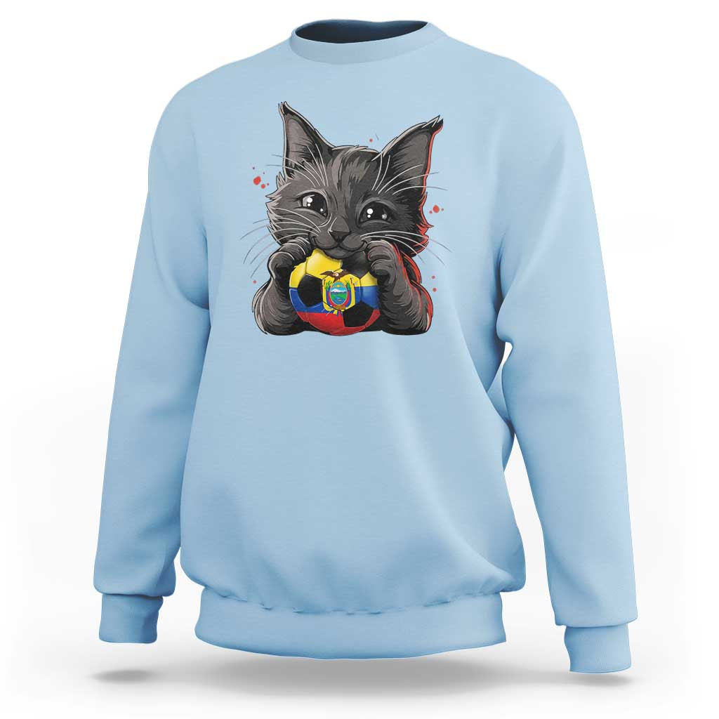Ecuador Black Cat Soccer Game Day Sweatshirt Cat Lover Gift