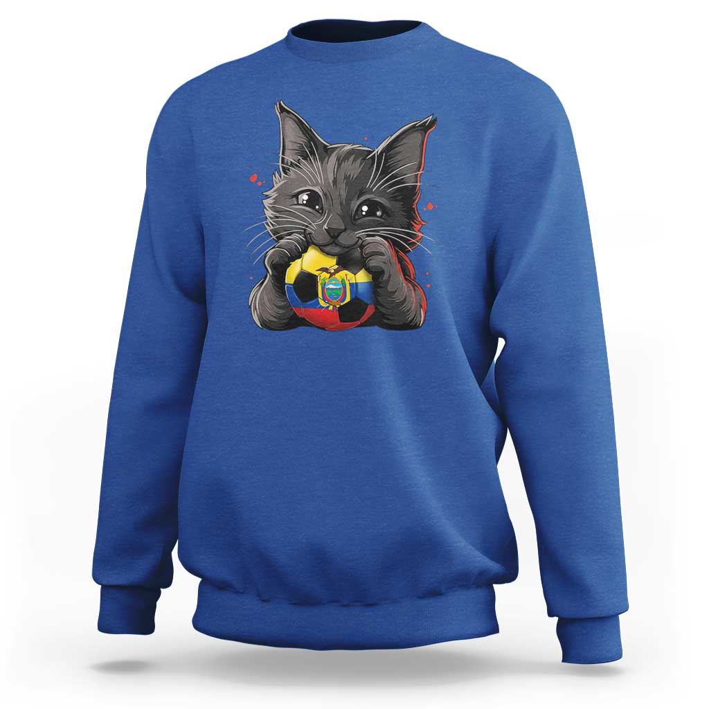 Ecuador Black Cat Soccer Game Day Sweatshirt Cat Lover Gift