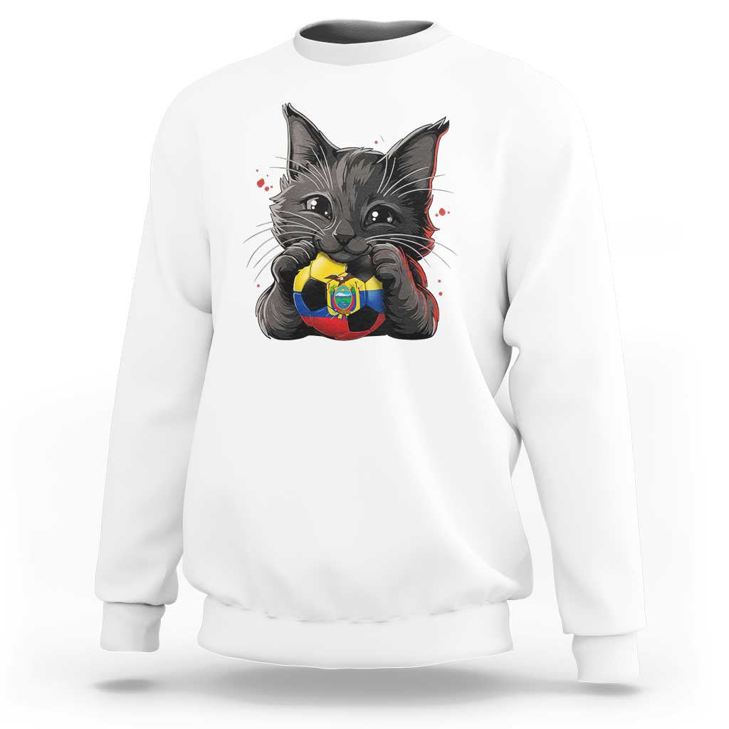 Ecuador Black Cat Soccer Game Day Sweatshirt Cat Lover Gift