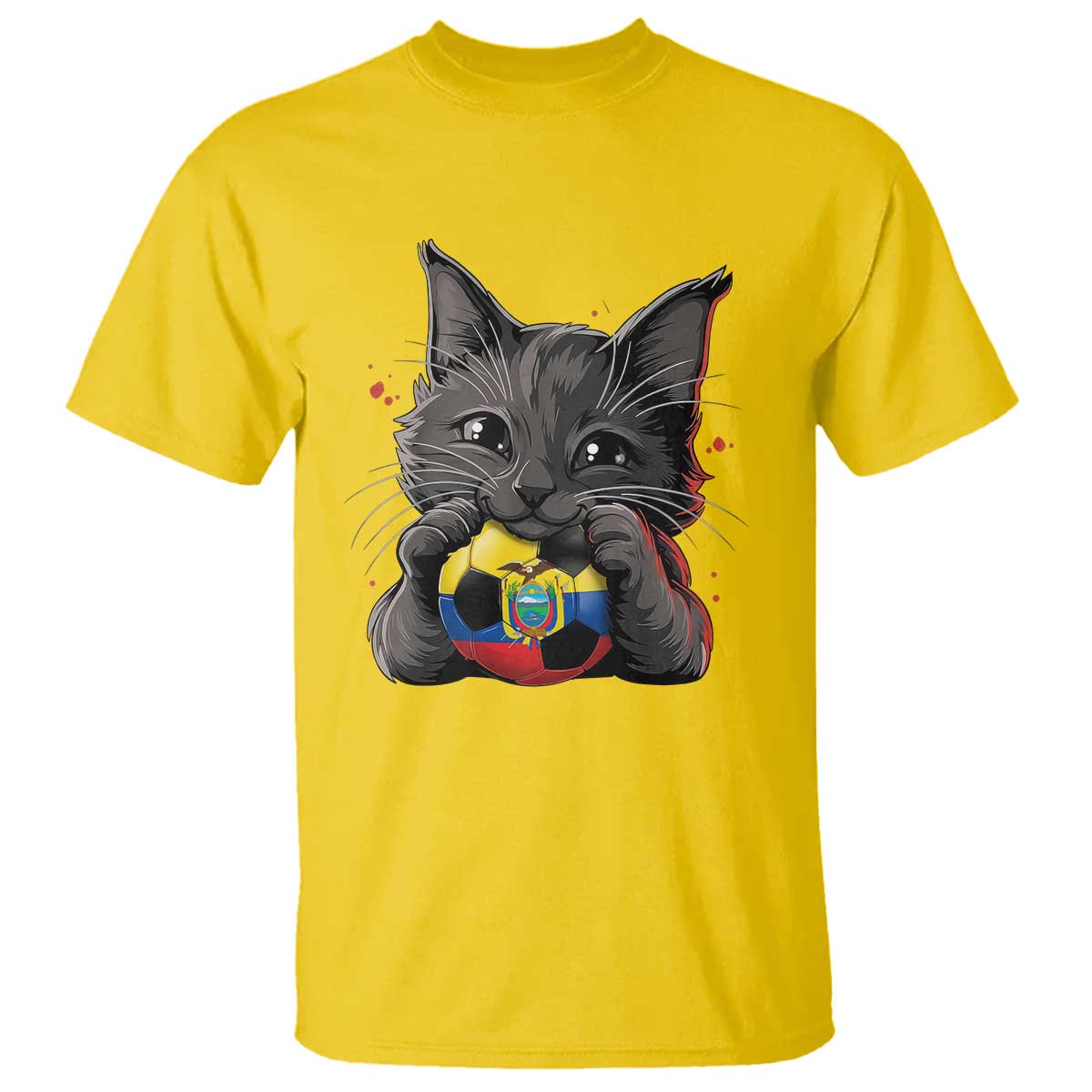 Ecuador Black Cat Soccer Game Day T Shirt Cat Lover Gift