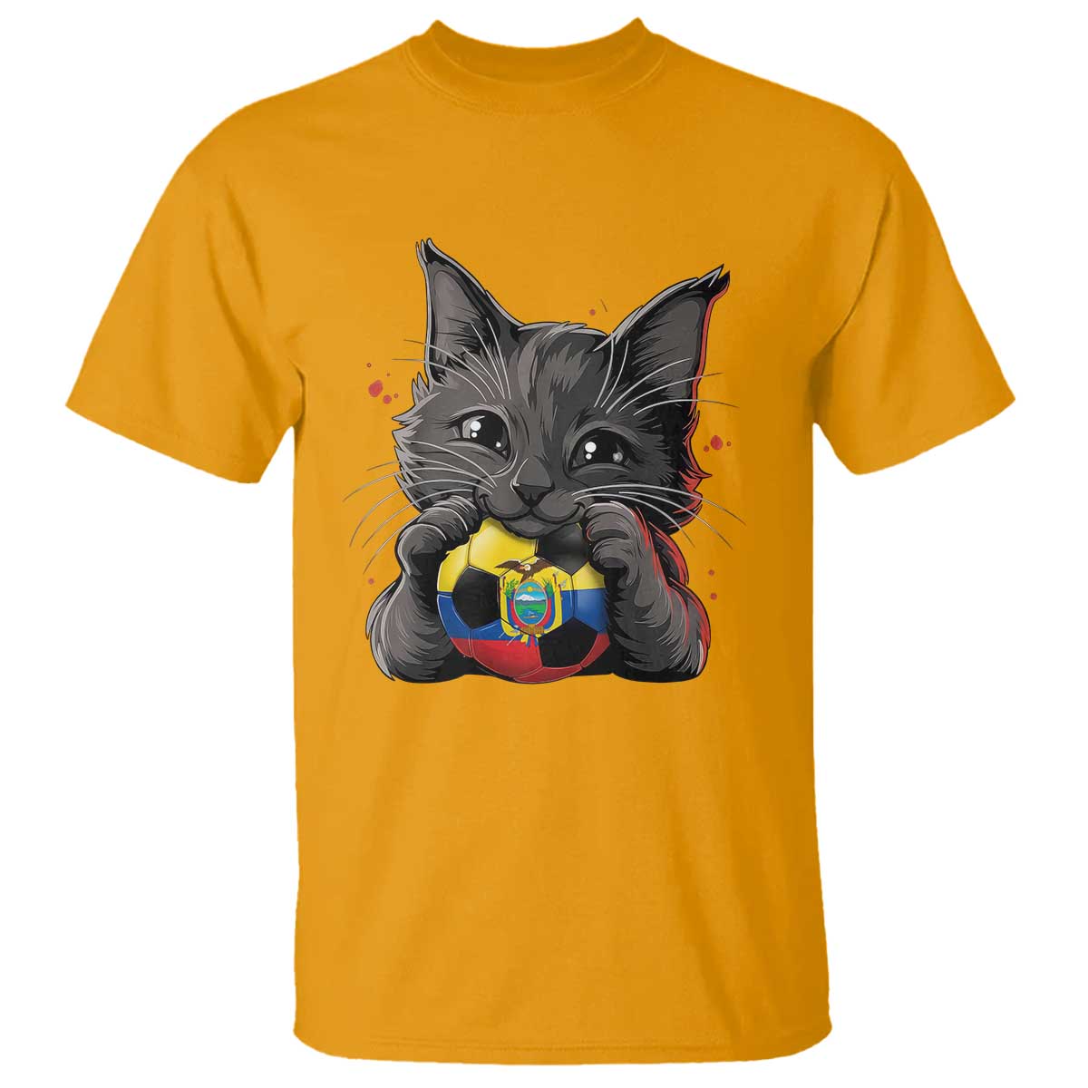 Ecuador Black Cat Soccer Game Day T Shirt Cat Lover Gift