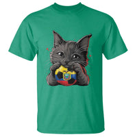Ecuador Black Cat Soccer Game Day T Shirt Cat Lover Gift