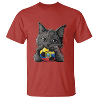 Ecuador Black Cat Soccer Game Day T Shirt Cat Lover Gift