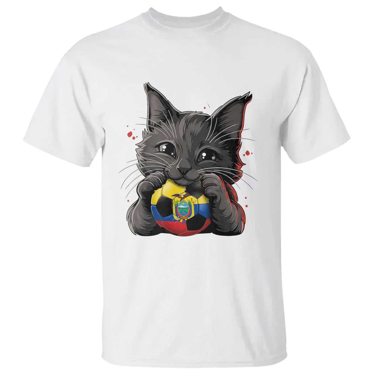 Ecuador Black Cat Soccer Game Day T Shirt Cat Lover Gift