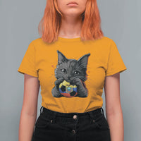 Ecuador Black Cat Soccer Game Day T Shirt For Women Cat Lover Gift