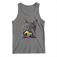 Ecuador Black Cat Soccer Game Day Tank Top Cat Lover Gift
