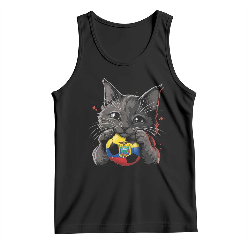 Ecuador Black Cat Soccer Game Day Tank Top Cat Lover Gift