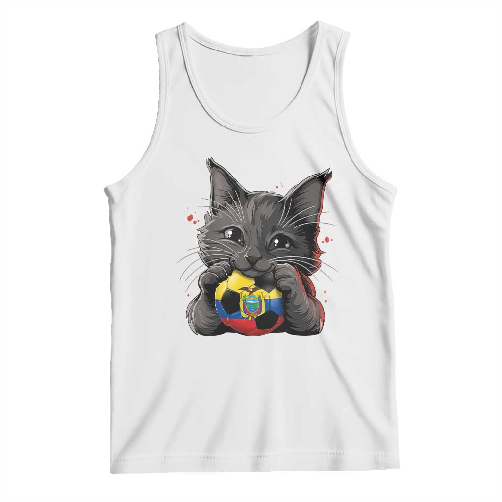 Ecuador Black Cat Soccer Game Day Tank Top Cat Lover Gift