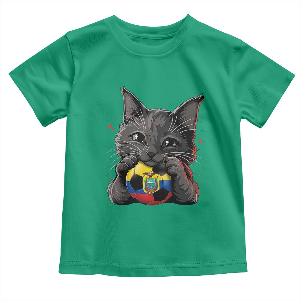 Ecuador Black Cat Soccer Game Day Toddler T Shirt Cat Lover Gift