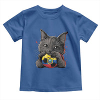 Ecuador Black Cat Soccer Game Day Toddler T Shirt Cat Lover Gift