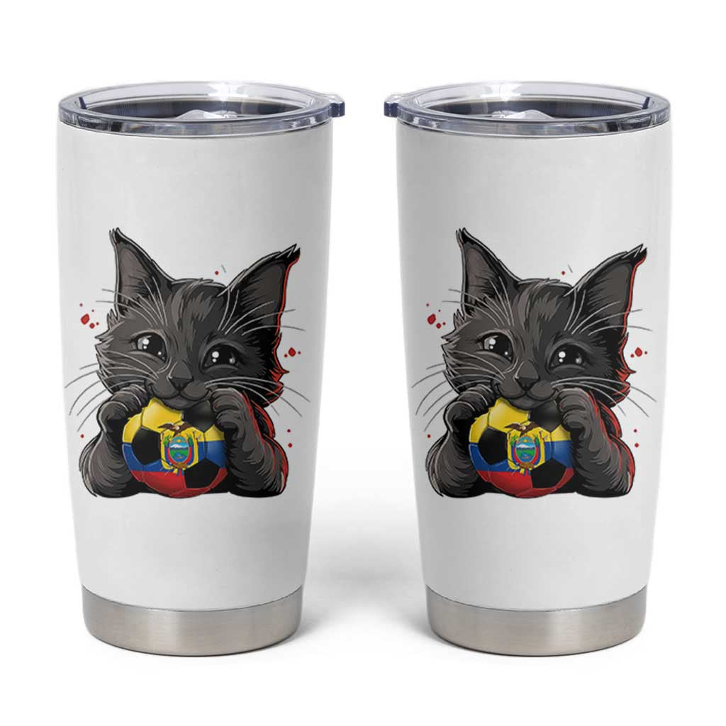 Ecuador Black Cat Soccer Game Day Tumbler Cup Cat Lover Gift