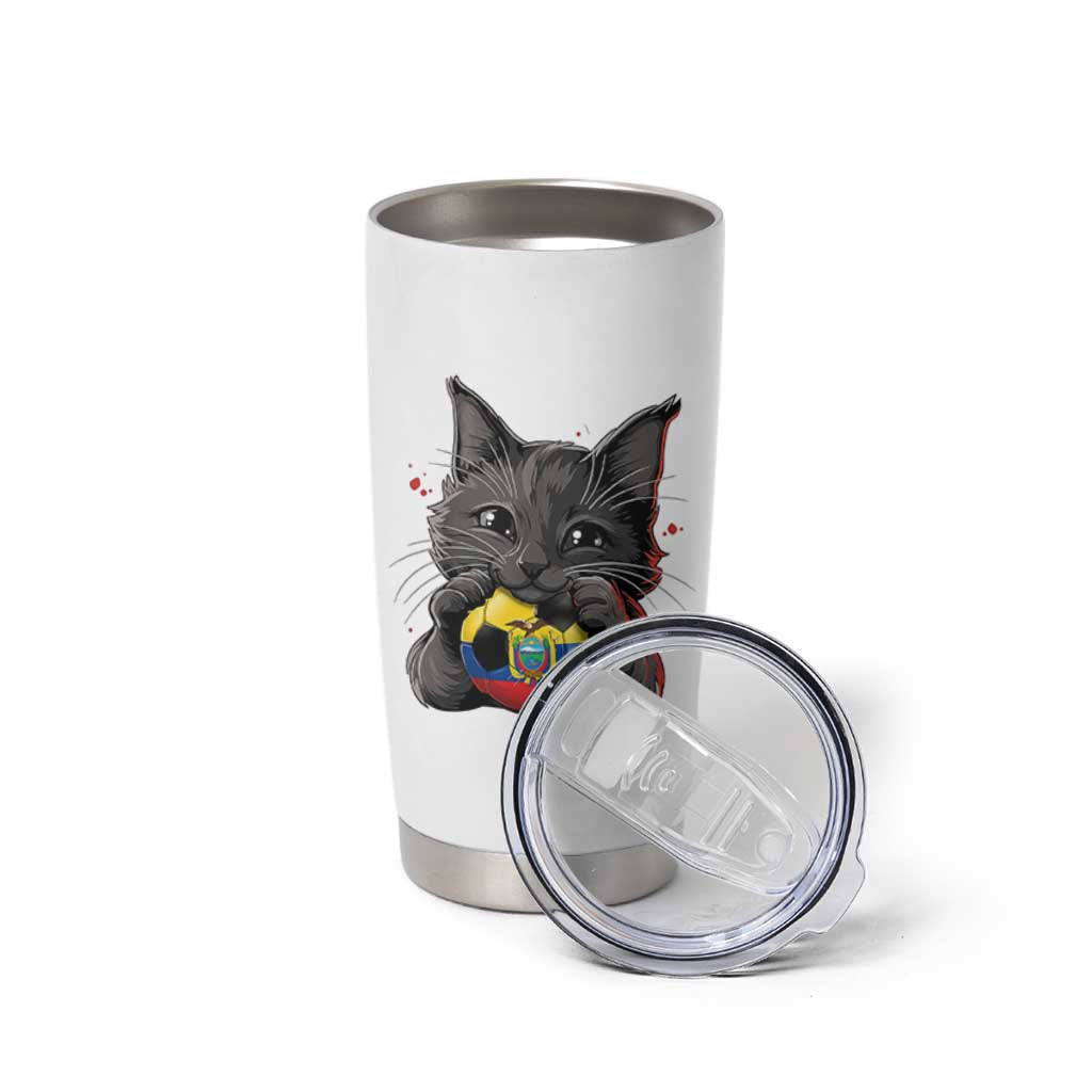 Ecuador Black Cat Soccer Game Day Tumbler Cup Cat Lover Gift