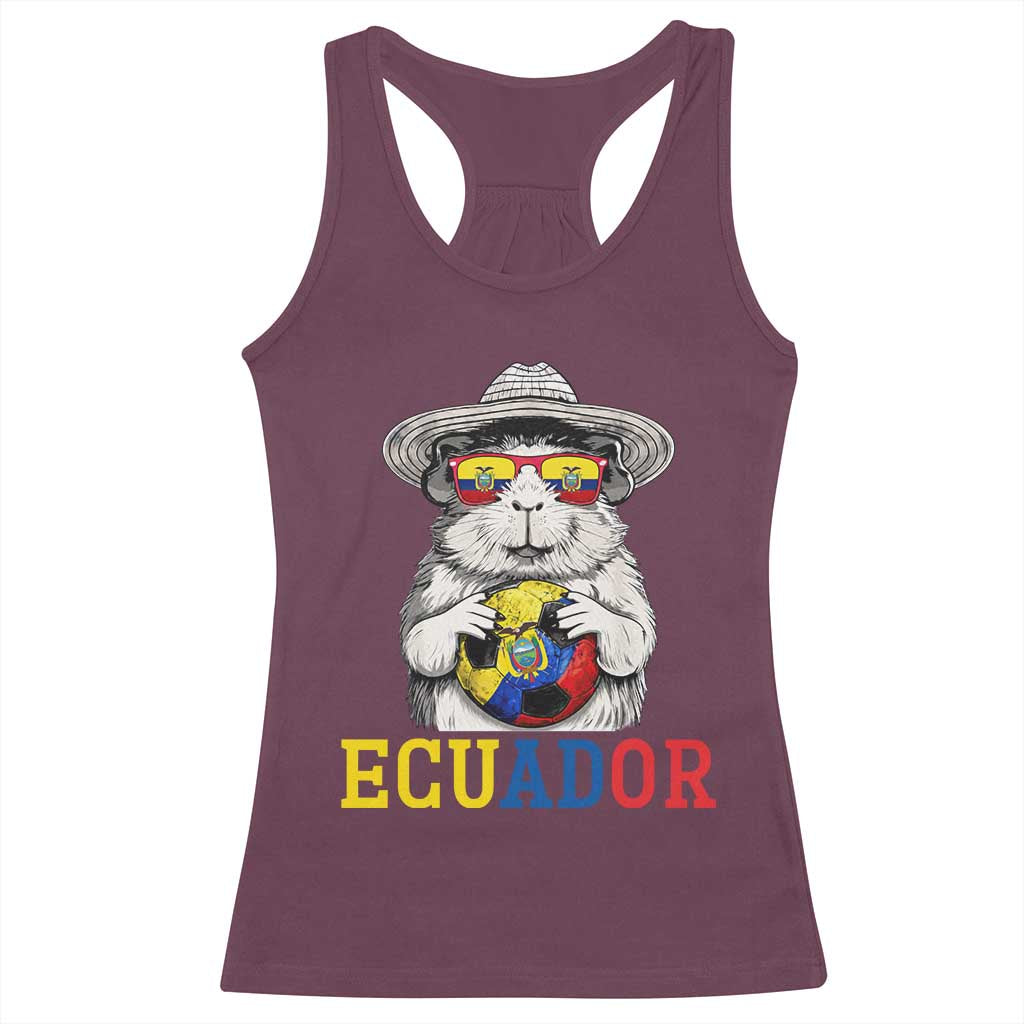 Funny Ecuador Guinea Pig Soccer Fan Racerback Tank Top Cavy Lover Gift