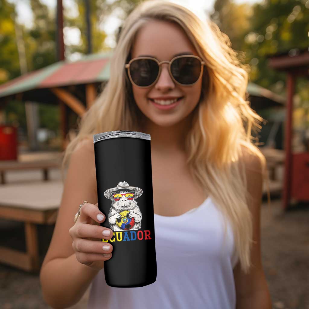 Funny Ecuador Guinea Pig Soccer Fan Skinny Tumbler Cavy Lover Gift