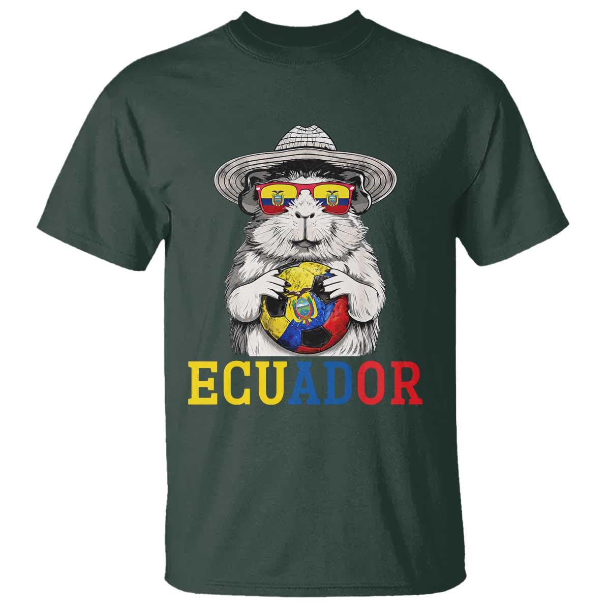 Funny Ecuador Guinea Pig Soccer Fan T Shirt Cavy Lover Gift