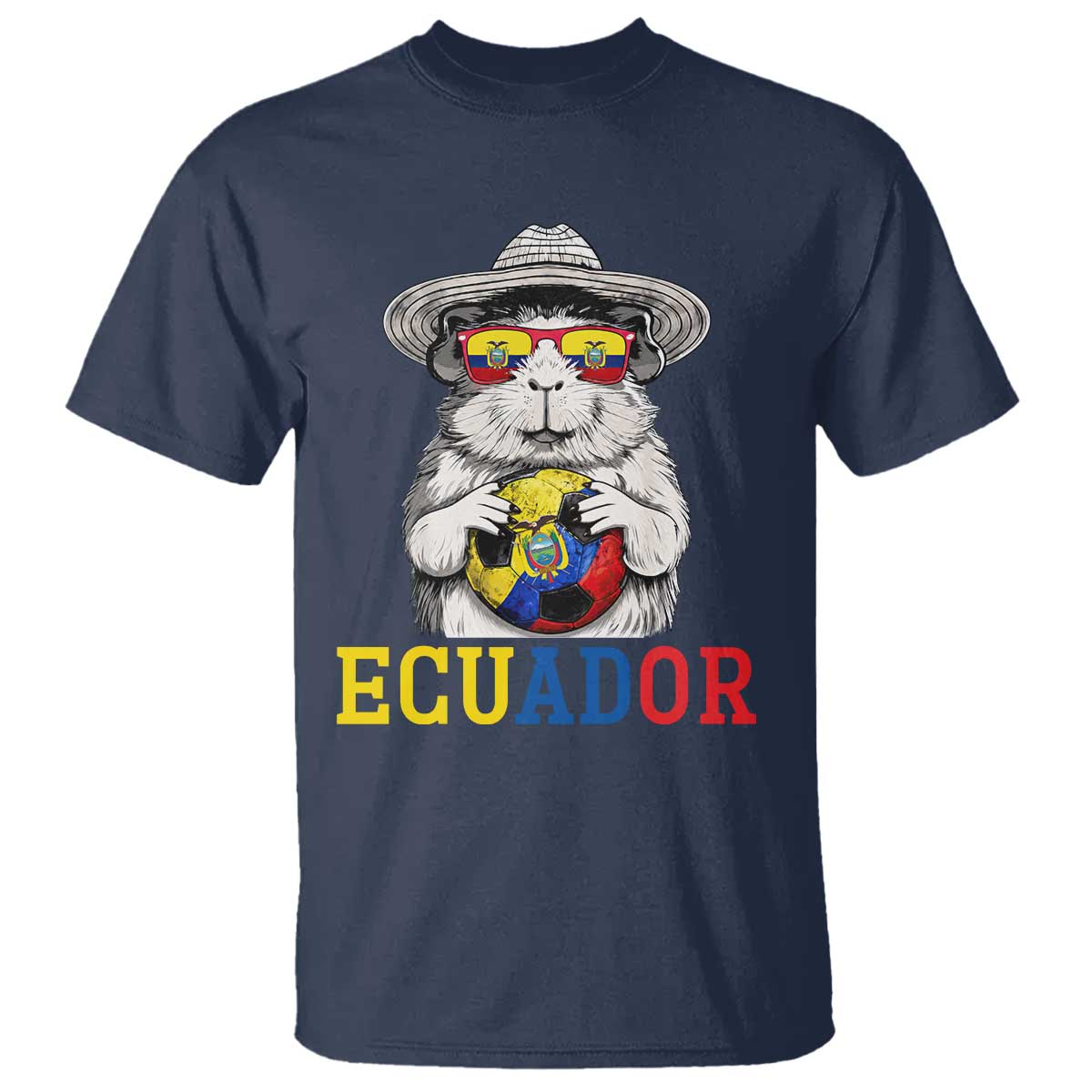 Funny Ecuador Guinea Pig Soccer Fan T Shirt Cavy Lover Gift