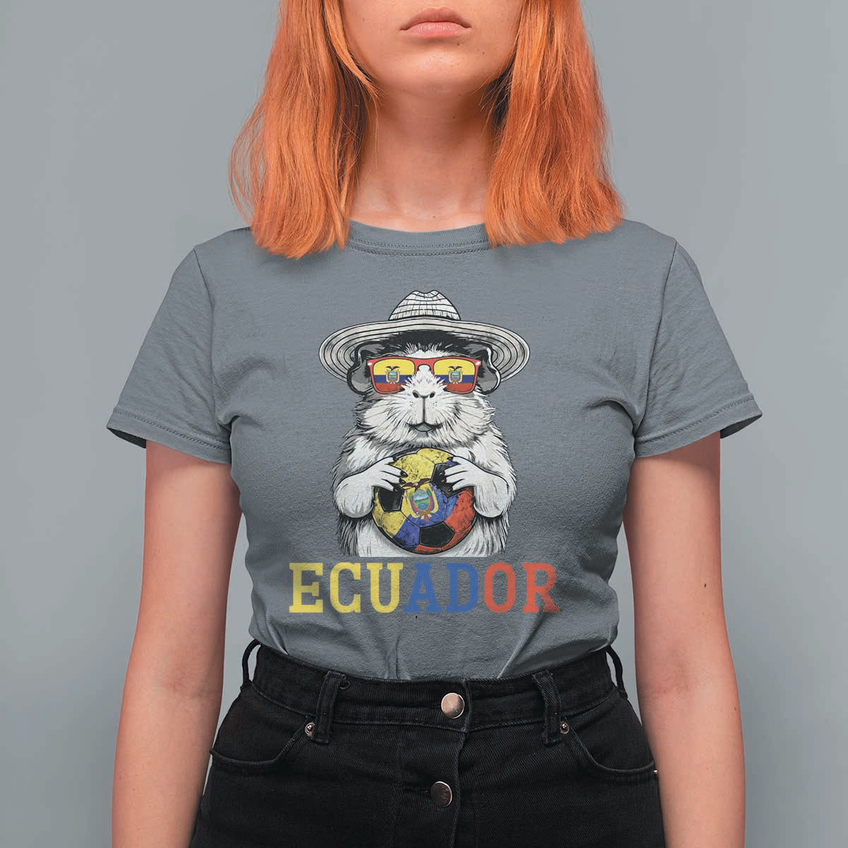 Funny Ecuador Guinea Pig Soccer Fan T Shirt For Women Cavy Lover Gift