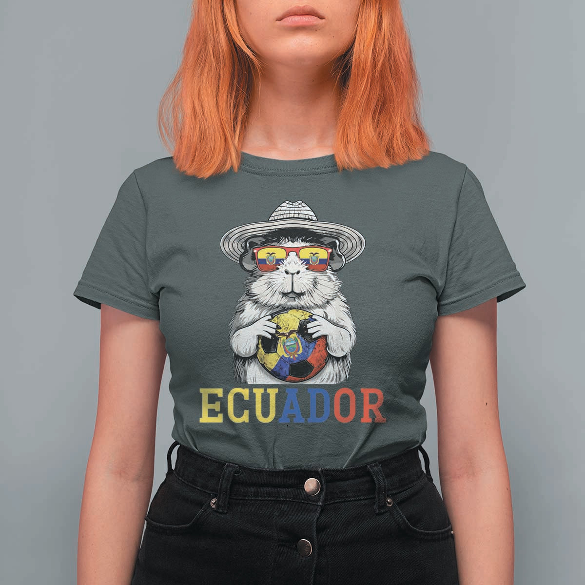 Funny Ecuador Guinea Pig Soccer Fan T Shirt For Women Cavy Lover Gift