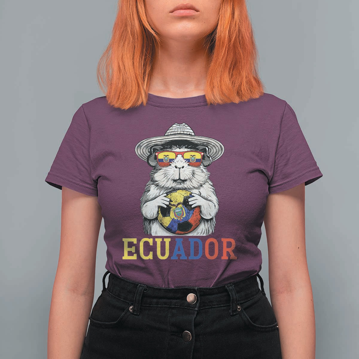 Funny Ecuador Guinea Pig Soccer Fan T Shirt For Women Cavy Lover Gift