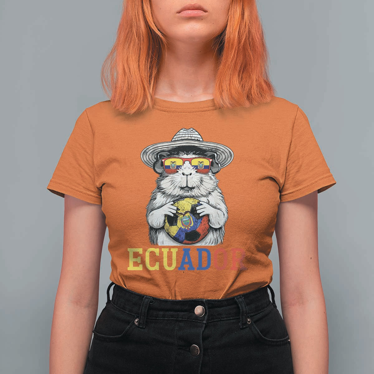 Funny Ecuador Guinea Pig Soccer Fan T Shirt For Women Cavy Lover Gift