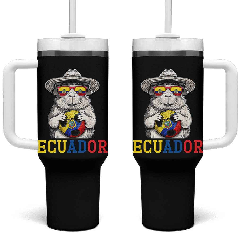 Funny Ecuador Guinea Pig Soccer Fan Tumbler With Handle Cavy Lover Gift