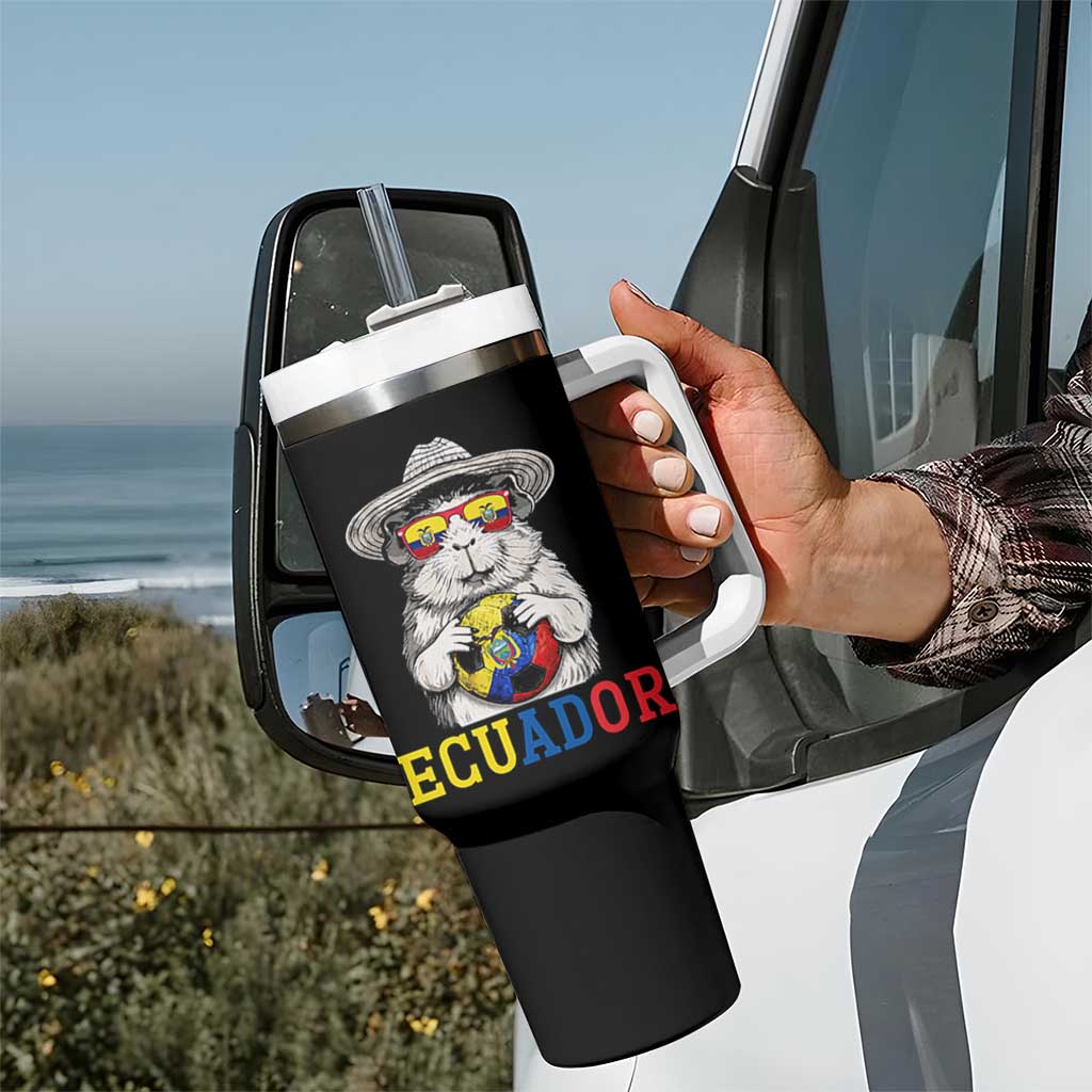 Funny Ecuador Guinea Pig Soccer Fan Tumbler With Handle Cavy Lover Gift