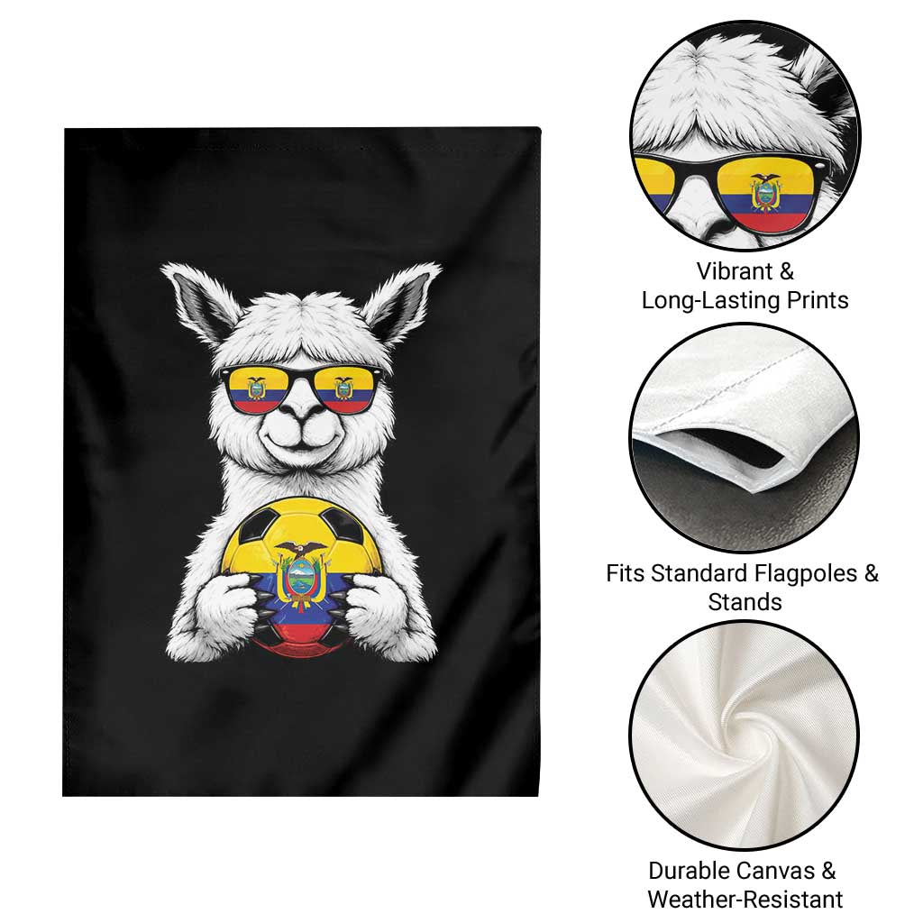 Funny Ecuador Alpaca Soccer Lover Garden Flag South American Pride Gift