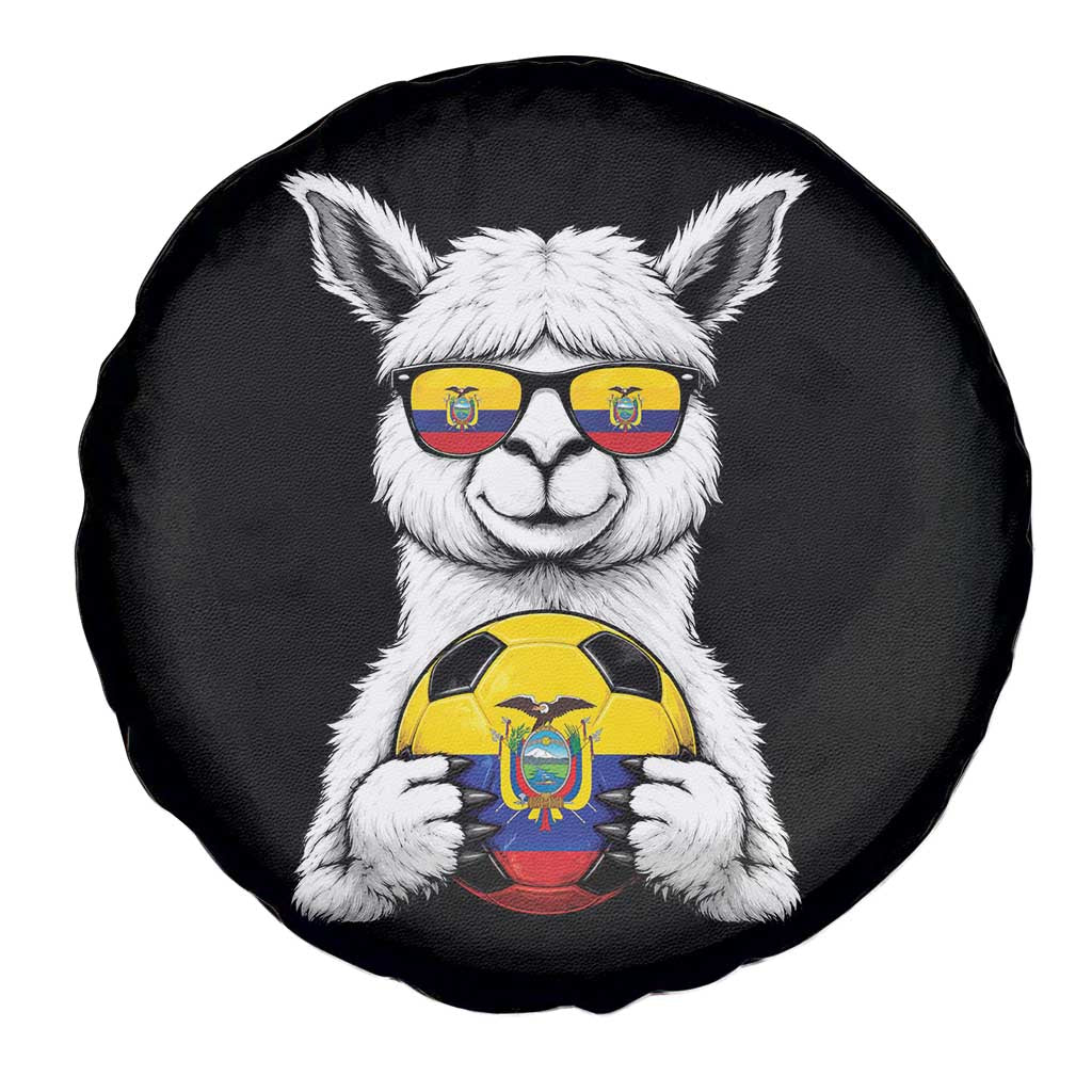Funny Ecuador Alpaca Soccer Lover Spare Tire Cover South American Pride Gift