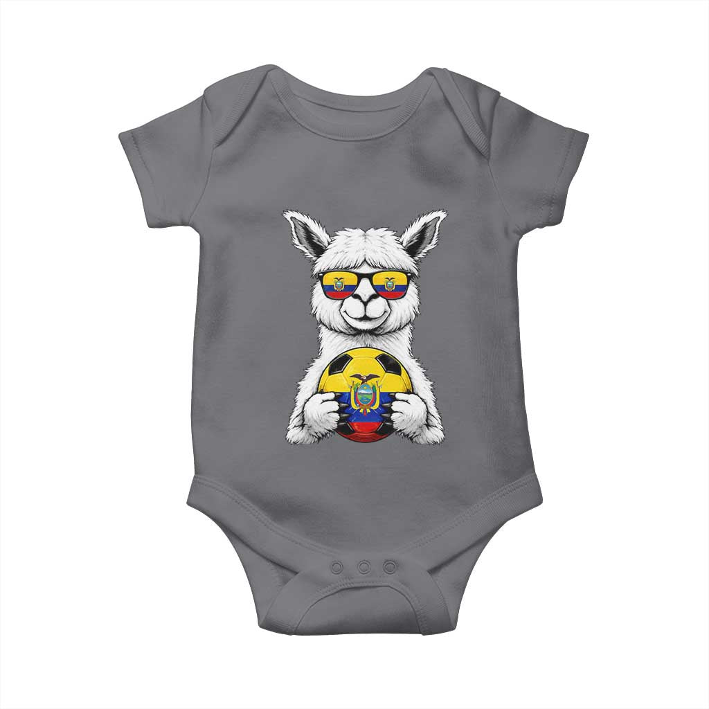Funny Ecuador Alpaca Soccer Lover Baby Onesie South American Pride Gift