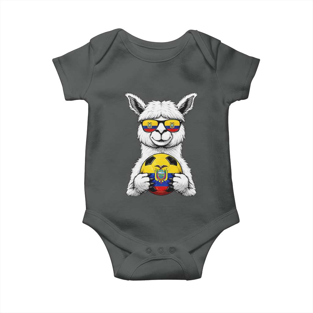 Funny Ecuador Alpaca Soccer Lover Baby Onesie South American Pride Gift