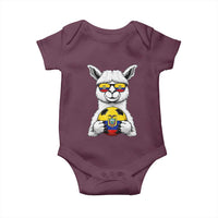 Funny Ecuador Alpaca Soccer Lover Baby Onesie South American Pride Gift