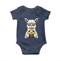 Funny Ecuador Alpaca Soccer Lover Baby Onesie South American Pride Gift