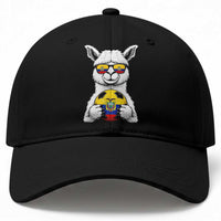 Funny Ecuador Alpaca Soccer Lover Baseball Cap South American Pride Gift