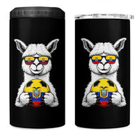 Funny Ecuador Alpaca Soccer Lover 4 in 1 Can Cooler Tumbler South American Pride Gift