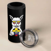 Funny Ecuador Alpaca Soccer Lover 4 in 1 Can Cooler Tumbler South American Pride Gift