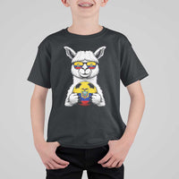 Funny Ecuador Alpaca Soccer Lover T Shirt For Kid South American Pride Gift