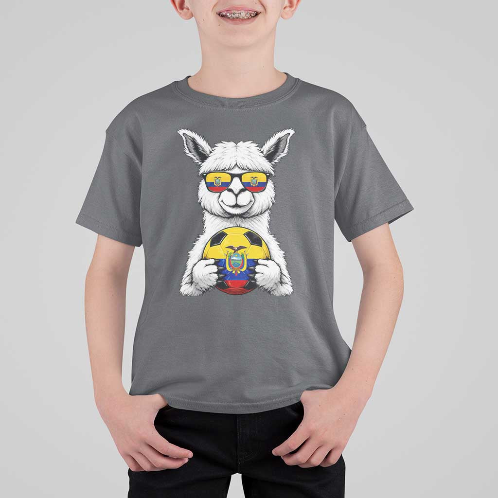 Funny Ecuador Alpaca Soccer Lover T Shirt For Kid South American Pride Gift