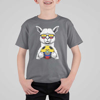 Funny Ecuador Alpaca Soccer Lover T Shirt For Kid South American Pride Gift