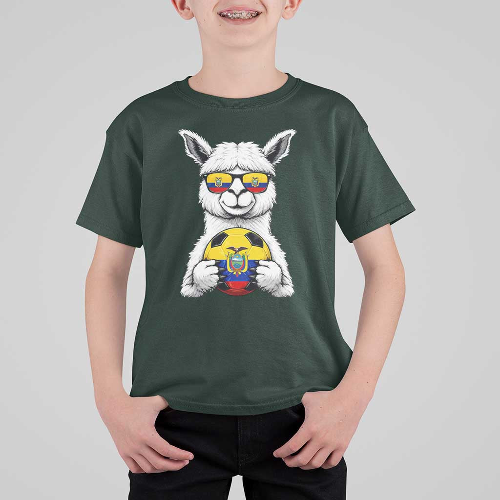 Funny Ecuador Alpaca Soccer Lover T Shirt For Kid South American Pride Gift