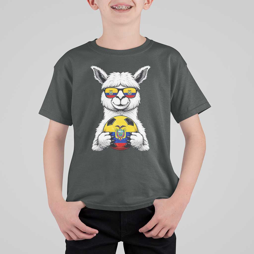 Funny Ecuador Alpaca Soccer Lover T Shirt For Kid South American Pride Gift