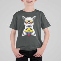 Funny Ecuador Alpaca Soccer Lover T Shirt For Kid South American Pride Gift