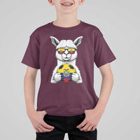 Funny Ecuador Alpaca Soccer Lover T Shirt For Kid South American Pride Gift