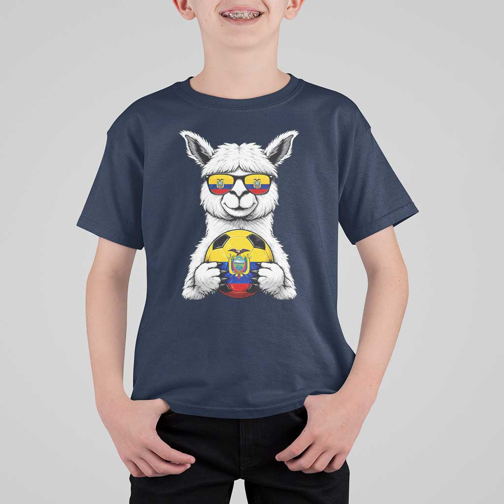 Funny Ecuador Alpaca Soccer Lover T Shirt For Kid South American Pride Gift