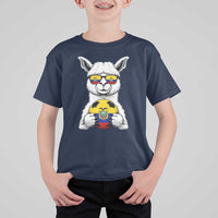 Funny Ecuador Alpaca Soccer Lover T Shirt For Kid South American Pride Gift