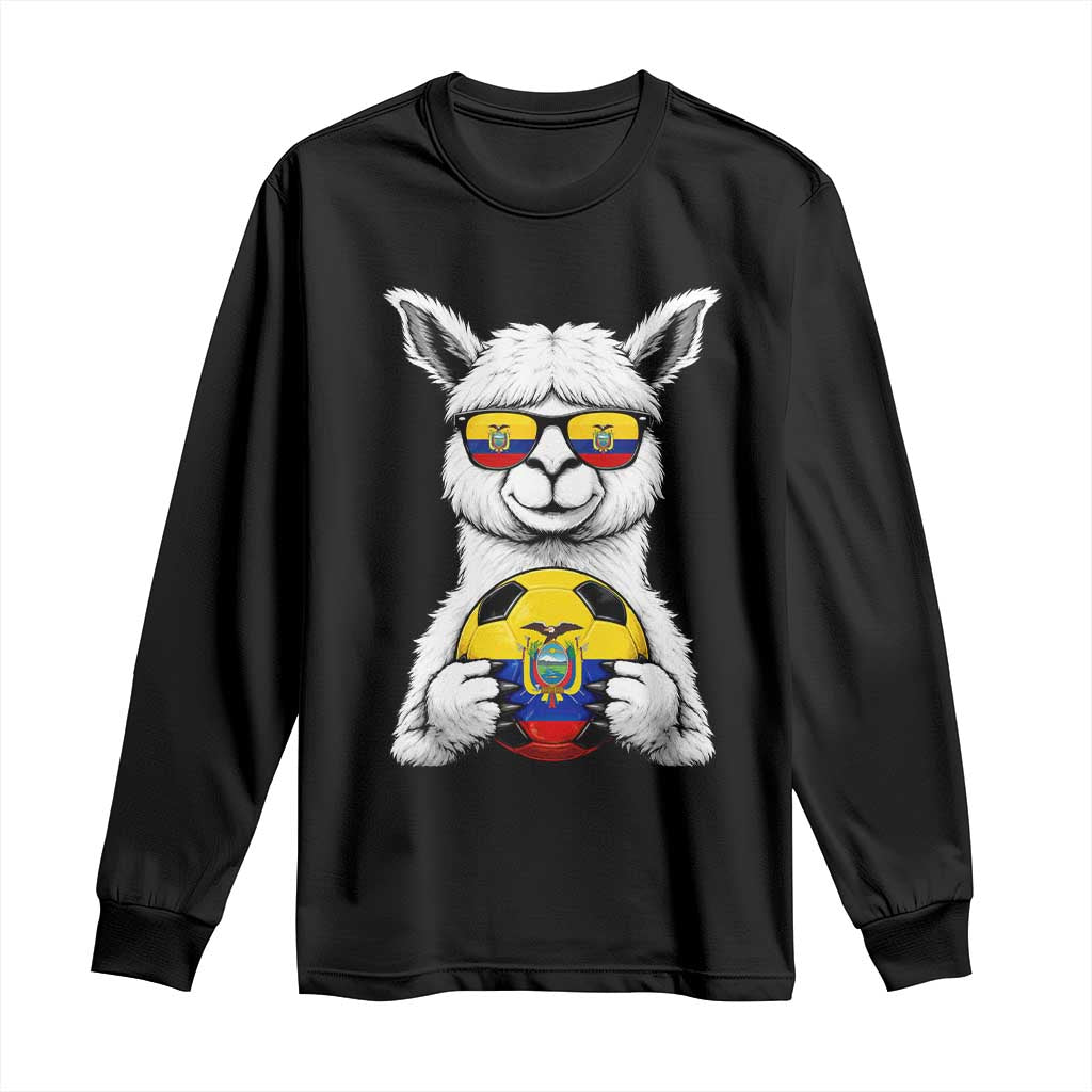 Funny Ecuador Alpaca Soccer Lover Long Sleeve Shirt South American Pride Gift